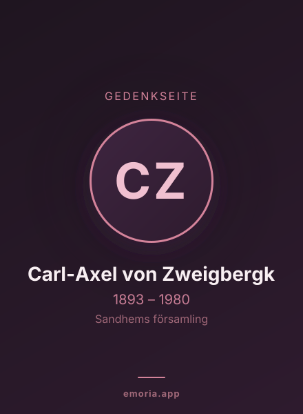 Gedenkportrait von Carl-Axel von Zweigbergk