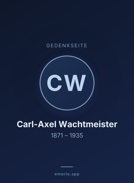 Gedenkportrait von Carl-Axel Wachtmeister