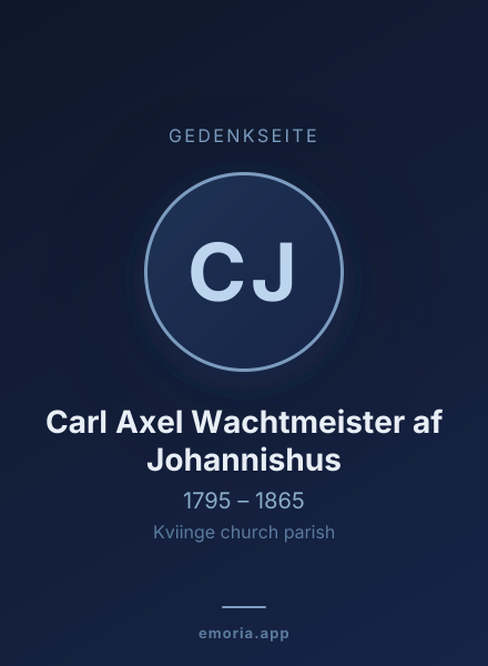 Gedenkportrait von Carl Axel Wachtmeister af Johannishus