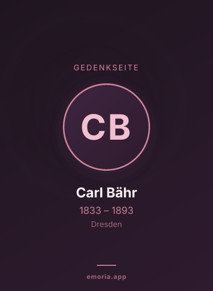 Gedenkportrait von Carl Bähr