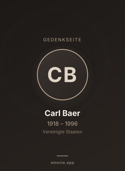 Gedenkportrait von Carl Baer