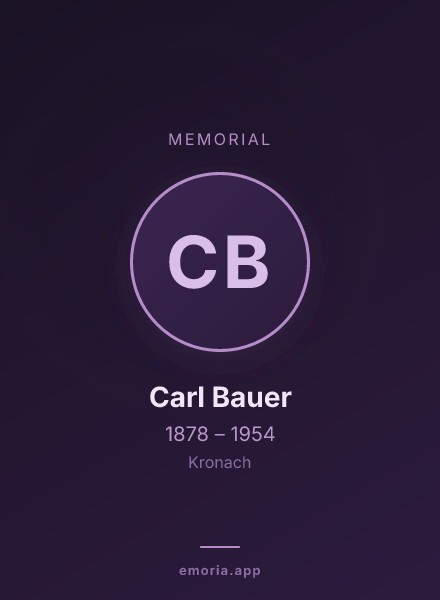 Memorial portrait of Carl Bauer