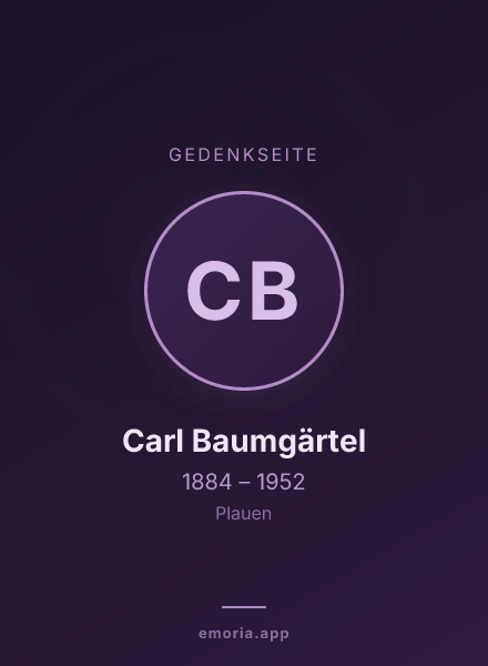 Gedenkportrait von Carl Baumgärtel