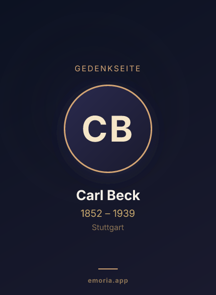 Gedenkportrait von Carl Beck