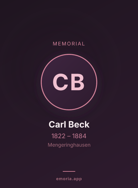 Memorial portrait of Carl Beck