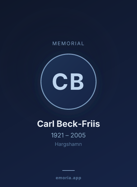 Memorial portrait of Carl Beck-Friis