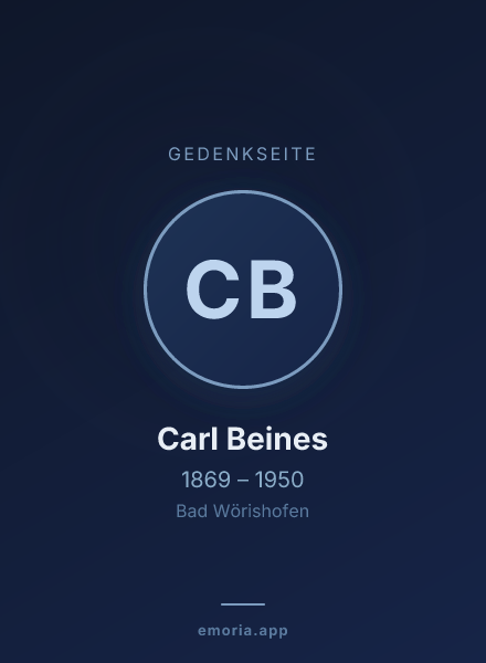 Gedenkportrait von Carl Beines