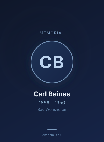 Memorial portrait of Carl Beines