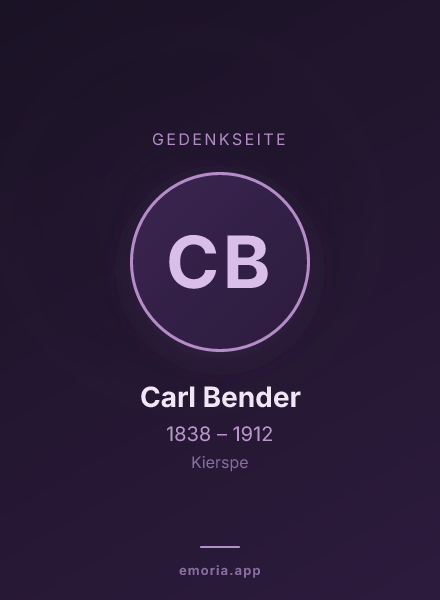 Gedenkportrait von Carl Bender