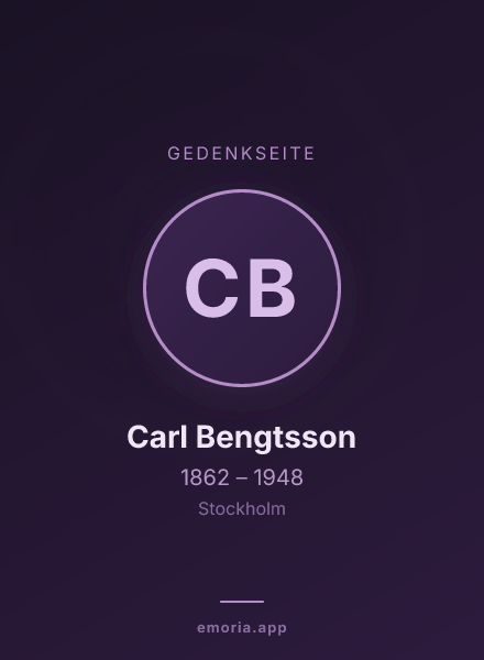 Gedenkportrait von Carl Bengtsson