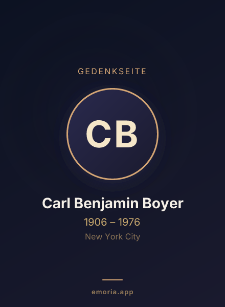 Gedenkportrait von Carl Benjamin Boyer