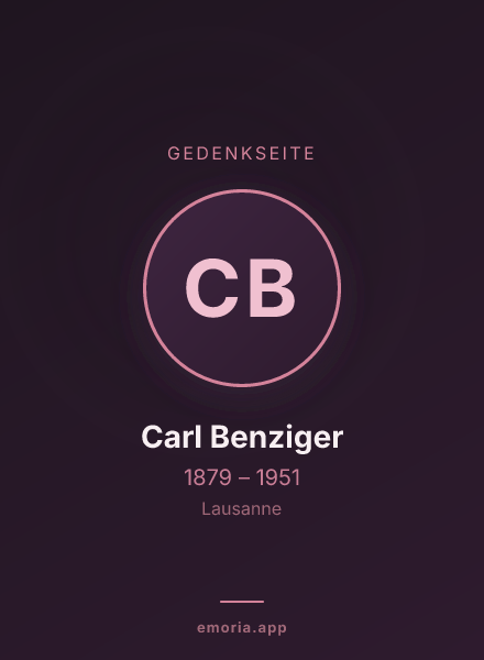 Gedenkportrait von Carl Benziger