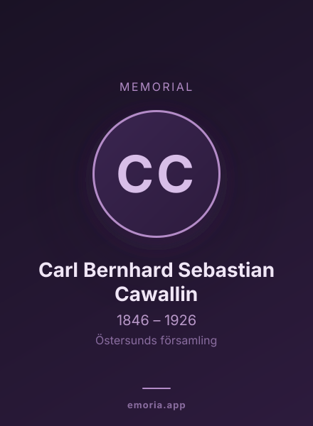 Memorial portrait of Carl Bernhard Sebastian Cawallin