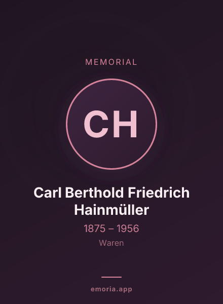 Memorial portrait of Carl Berthold Friedrich Hainmüller