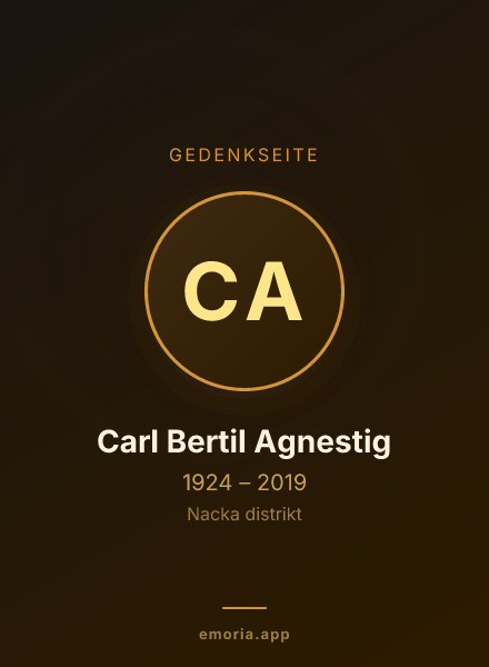 Gedenkportrait von Carl Bertil Agnestig