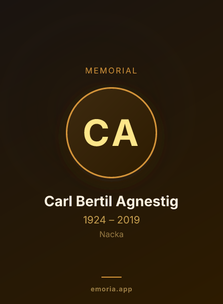 Memorial portrait of Carl Bertil Agnestig
