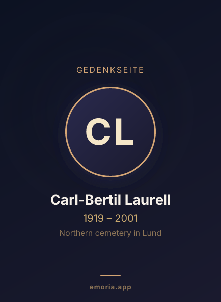 Gedenkportrait von Carl-Bertil Laurell