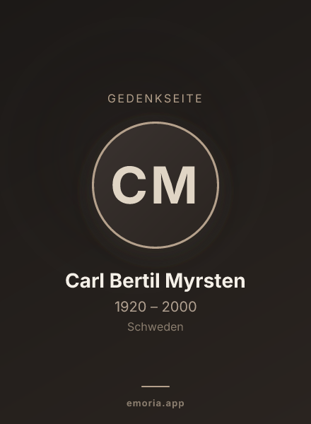 Gedenkportrait von Carl Bertil Myrsten