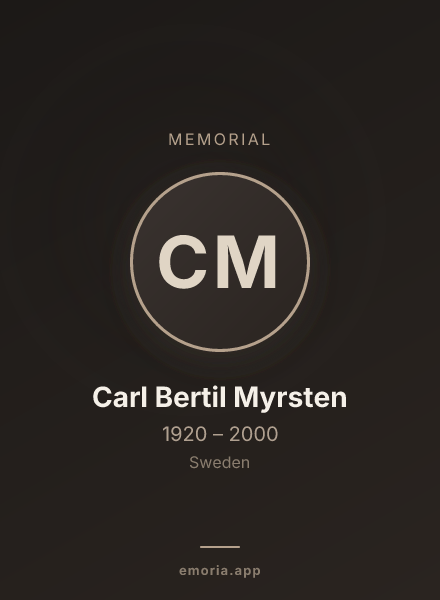 Memorial portrait of Carl Bertil Myrsten