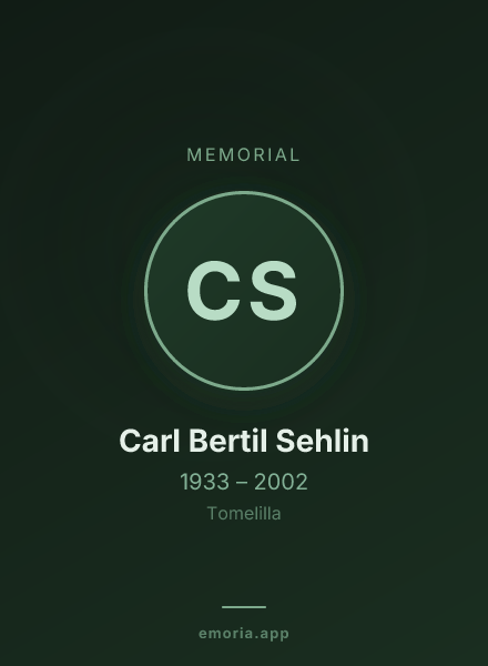 Memorial portrait of Carl Bertil Sehlin