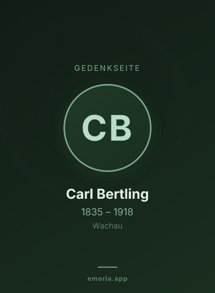 Gedenkportrait von Carl Bertling