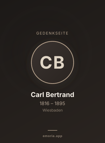 Gedenkportrait von Carl Bertrand