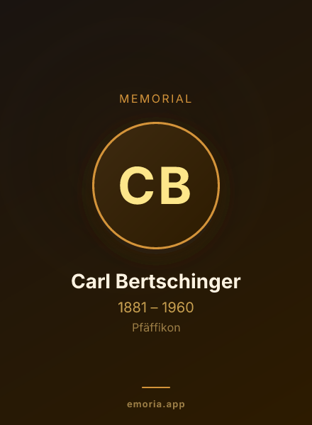 Memorial portrait of Carl Bertschinger