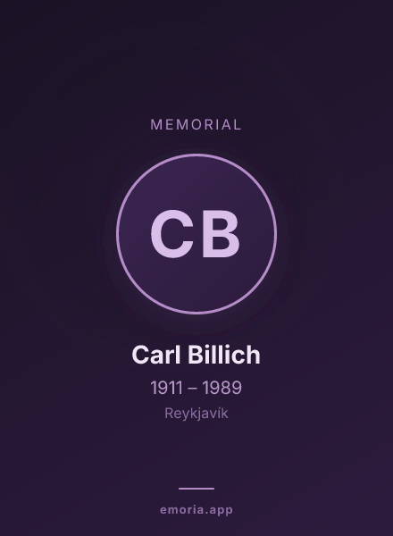 Memorial portrait of Carl Billich