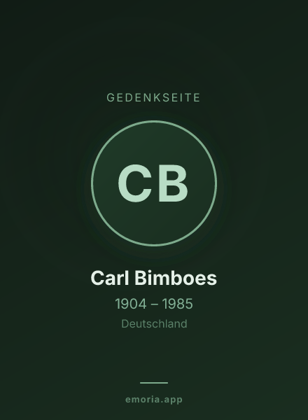 Gedenkportrait von Carl Bimboes