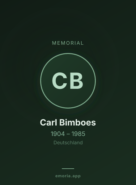 Memorial portrait of Carl Bimboes