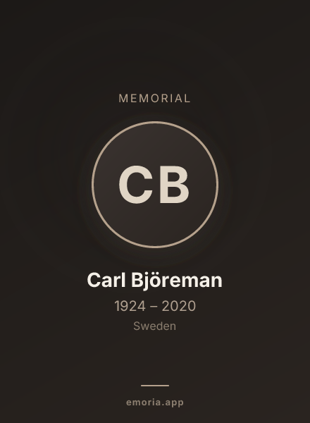 Memorial portrait of Carl Björeman