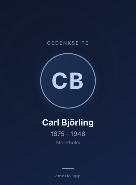 Gedenkportrait von Carl Björling