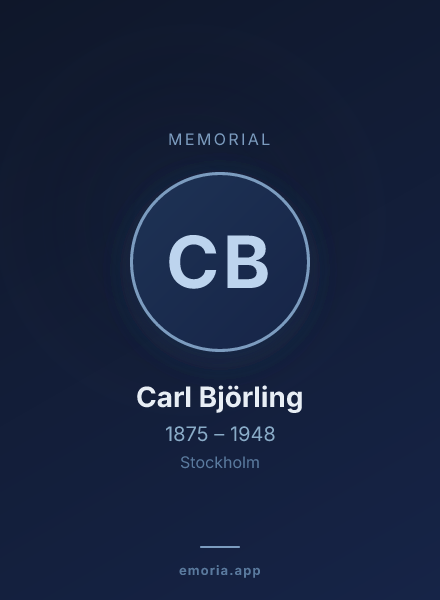 Memorial portrait of Carl Björling