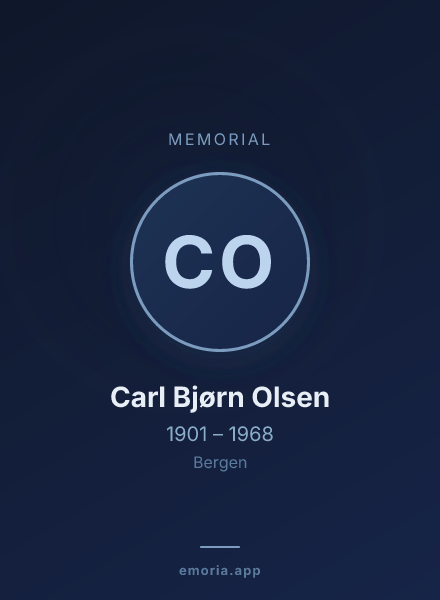 Memorial portrait of Carl Bjørn Olsen