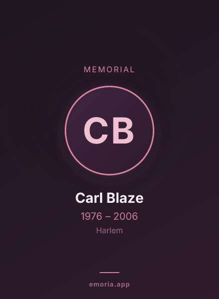 Memorial portrait of Carl Blaze