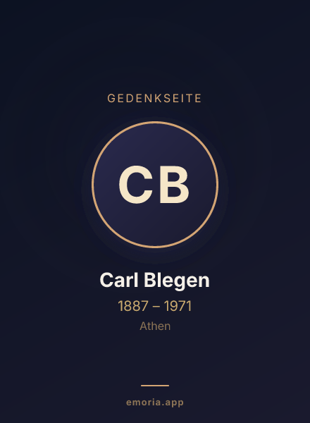 Gedenkportrait von Carl Blegen