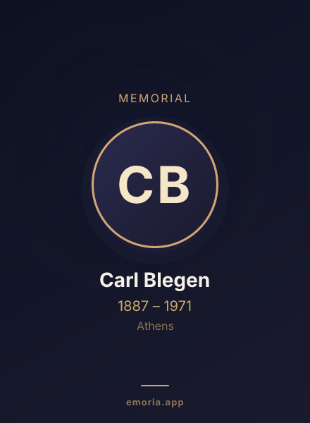 Memorial portrait of Carl Blegen