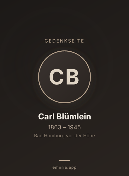 Gedenkportrait von Carl Blümlein