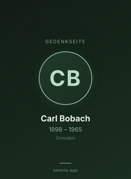 Gedenkportrait von Carl Bobach