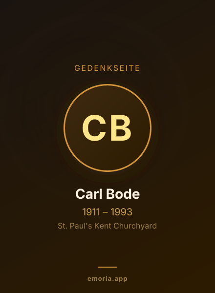 Gedenkportrait von Carl Bode