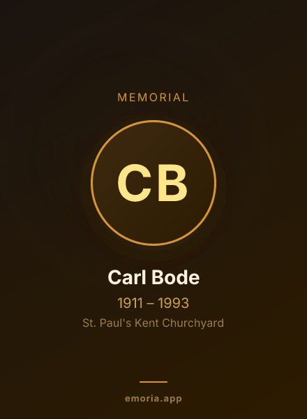 Memorial portrait of Carl Bode