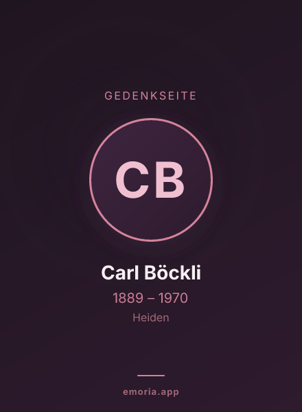 Gedenkportrait von Carl Böckli