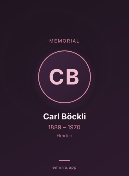 Memorial portrait of Carl Böckli