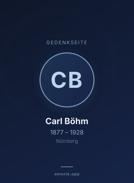Gedenkportrait von Carl Böhm