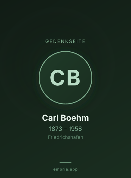 Gedenkportrait von Carl Boehm