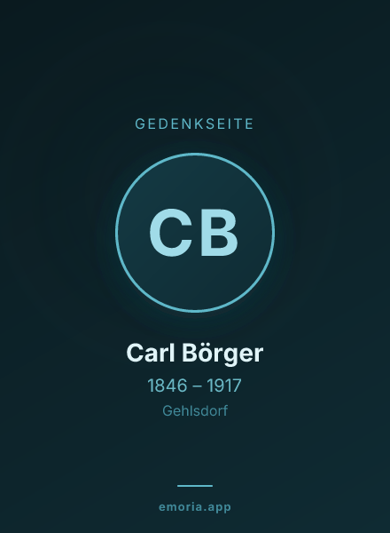 Gedenkportrait von Carl Börger