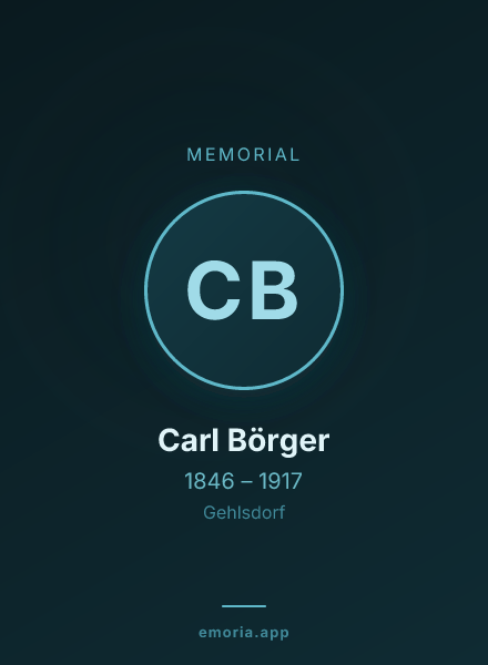 Memorial portrait of Carl Börger