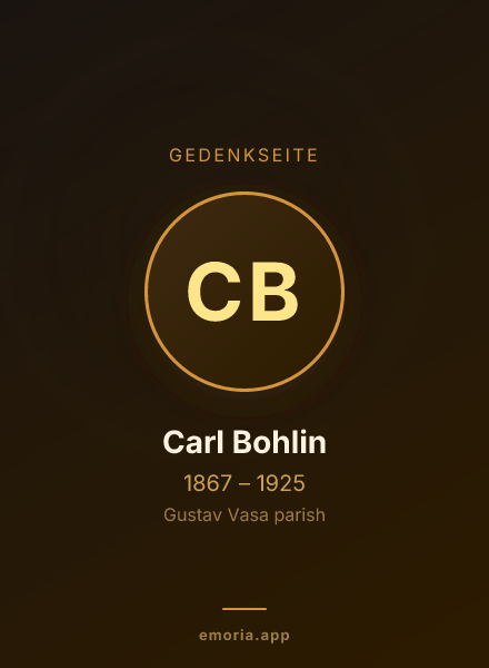 Gedenkportrait von Carl Bohlin