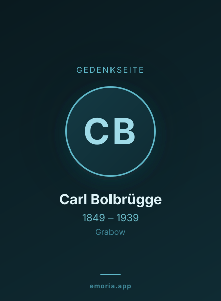 Gedenkportrait von Carl Bolbrügge