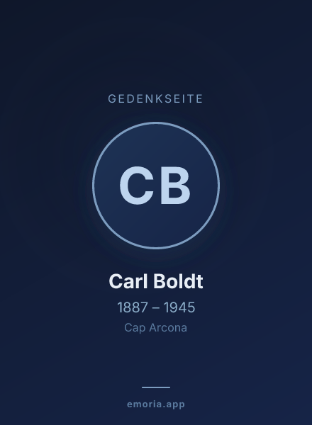 Gedenkportrait von Carl Boldt